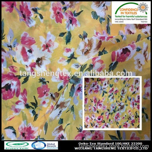 100% Recycled polyester 75D chiffon fabric , printed chiffon fabric